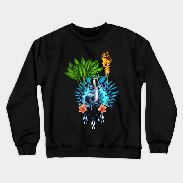 Skull with feathers and snake Crewneck Sweatshirt by Nicky2342